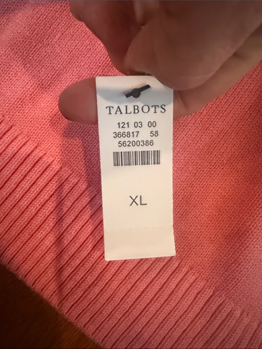 Talbots Pink Crewneck Sweater with Orange Fruit Motif - Picture 5 of 5